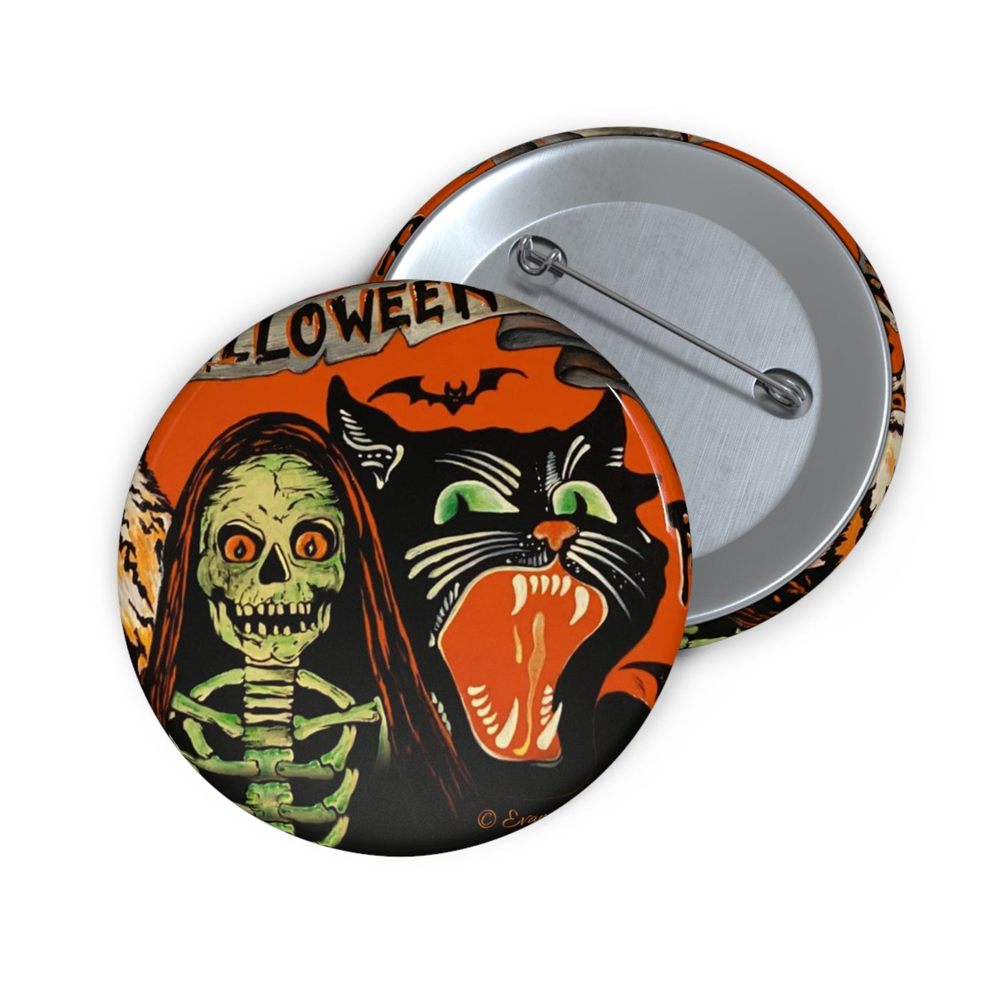 Vintage Halloween Pin Button,Retro Collectible,Trick or Treat,Creepy,Unique Gift