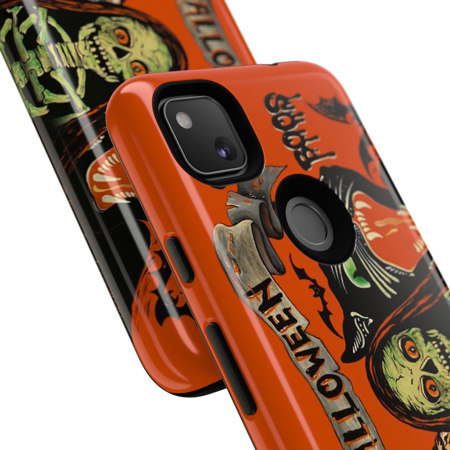Vintage Halloween Phone Case,Tough Phone Cover,Spooky Accessory, Witch, Cat, Owl