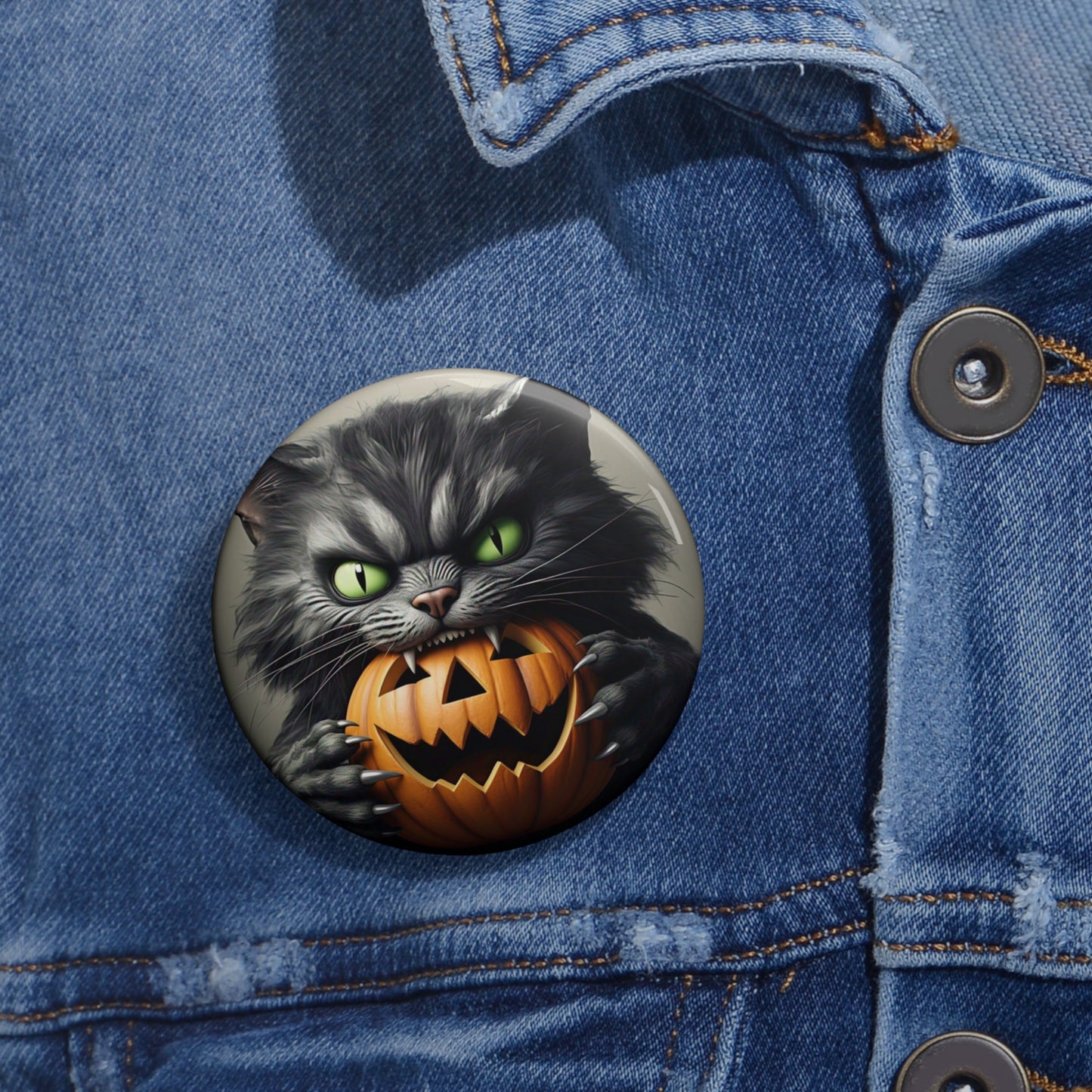 Halloween Black Cat Pin Button,Spooky Brooch,accessories,Pumpkin,trick or treat