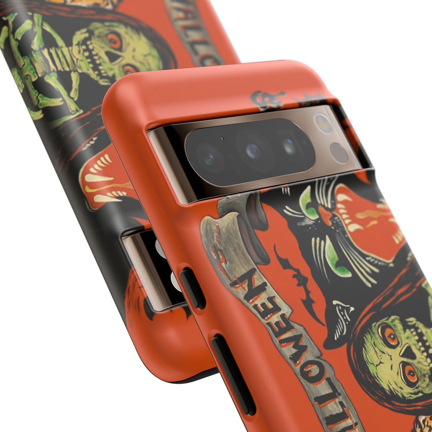 Vintage Halloween Phone Case,Tough Phone Cover,Spooky Accessory, Witch, Cat, Owl