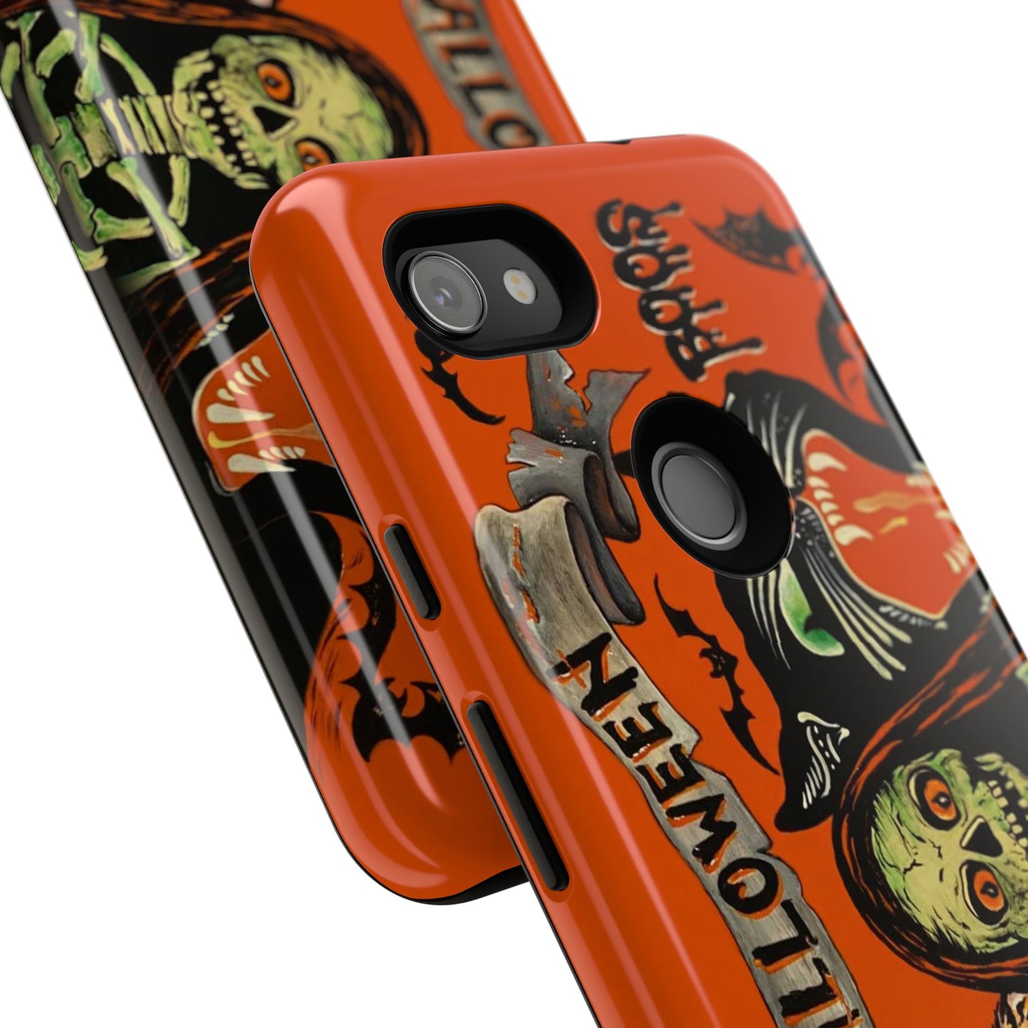 Vintage Halloween Phone Case,Tough Phone Cover,Spooky Accessory, Witch, Cat, Owl