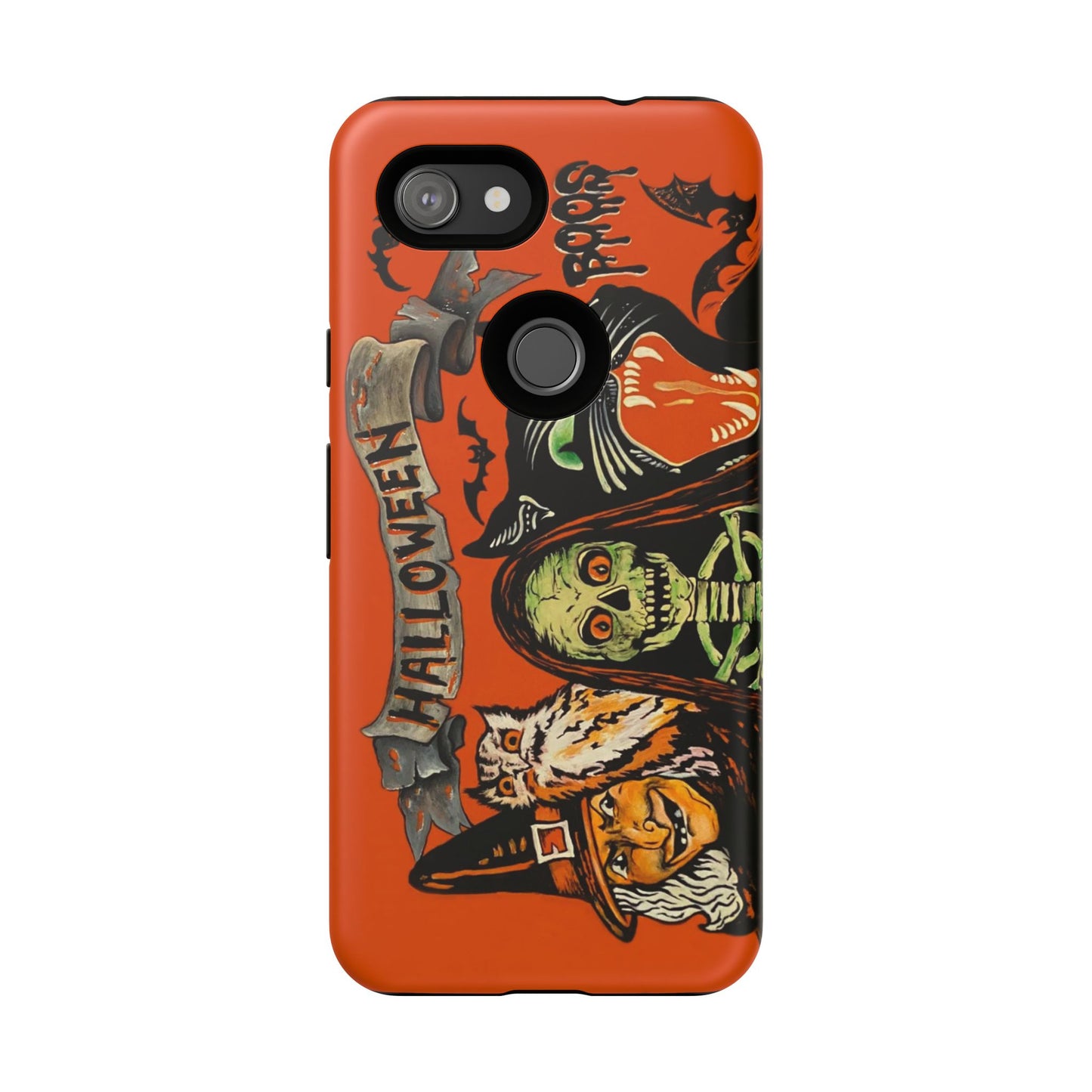 Vintage Halloween Phone Case,Tough Phone Cover,Spooky Accessory, Witch, Cat, Owl