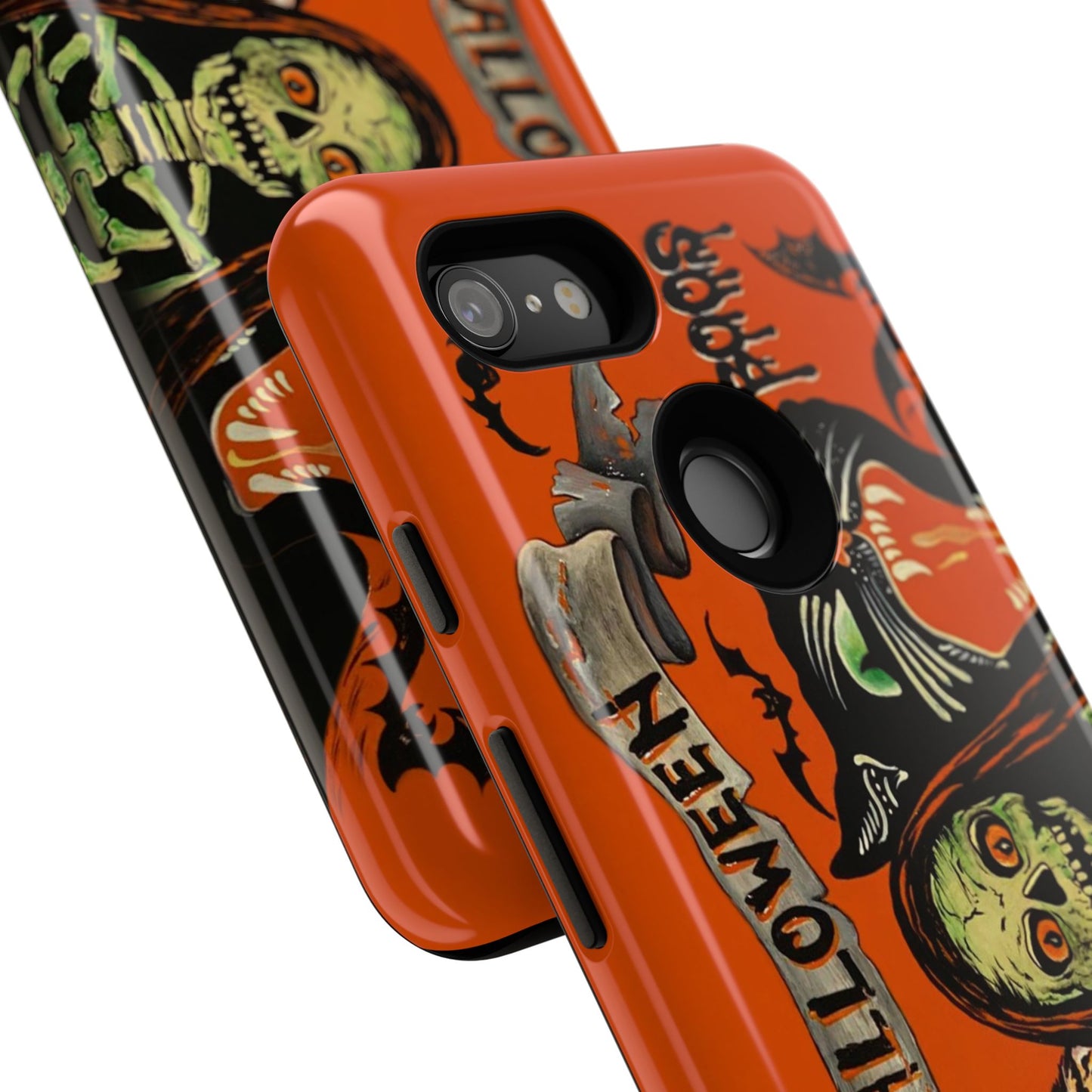 Vintage Halloween Phone Case,Tough Phone Cover,Spooky Accessory, Witch, Cat, Owl